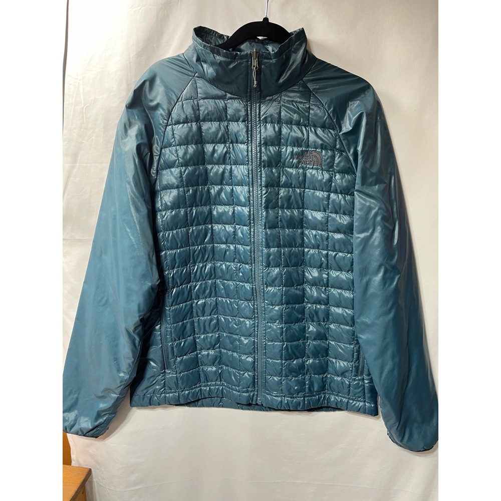 The North Face Thermoball Full Zip Puffer Jacket Teal Blue Mens Large LG